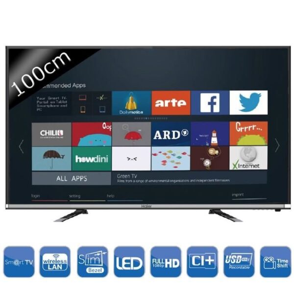 HAIER TV LED LE40K5000TF SMART TV WIFI HDMI x 3