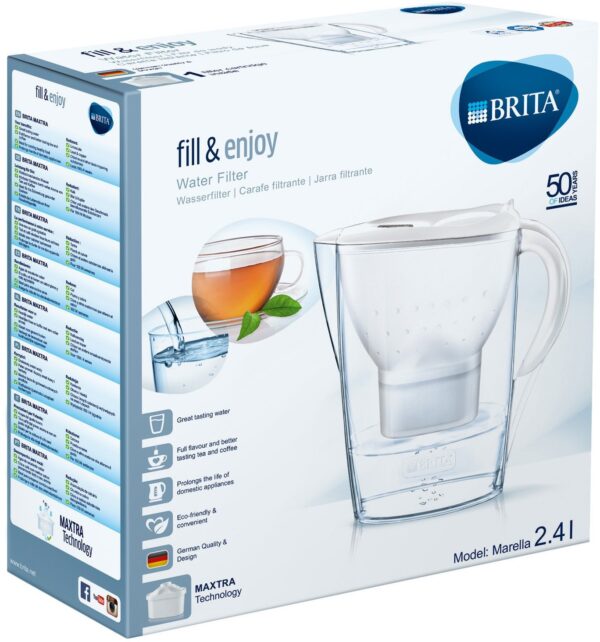 BRITA JARRA MARELLA BLANCA 3 FILTROS GRATIS